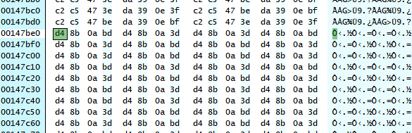 Search result for 0xBD0A8BD4 (Hex Editor)