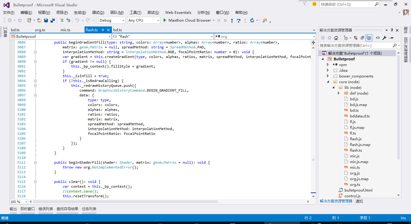 Visual Studio with Node Tools for Visual Studio
